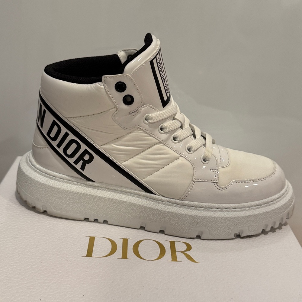 Dior White High-Top Sneakers D-Player 38,5